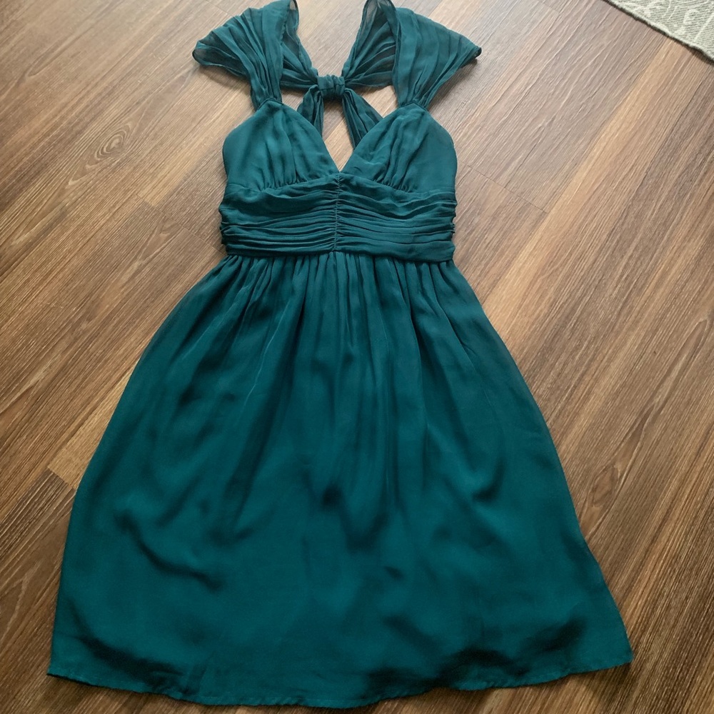 Winter green cocktail dress